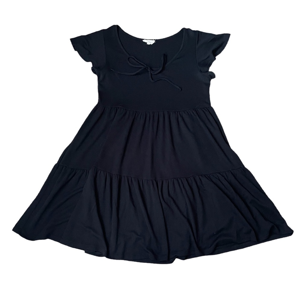 See You Monday Black Tiered Babydoll Mini Layer Dress (size L)